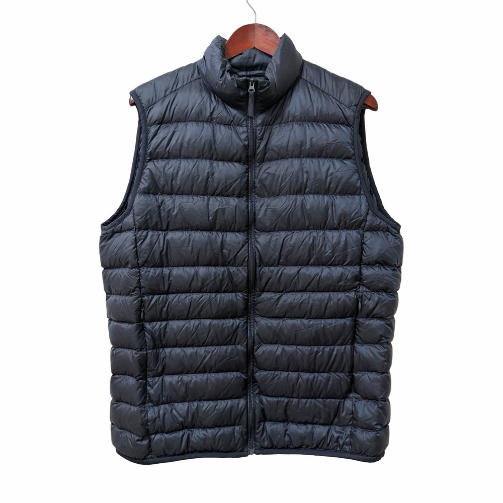 Uniqlo Mens Ultra Light Down Puffer Vest Size L Blue Packable Lightweight